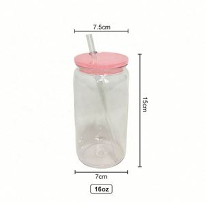 Gobelet en plastique Mason Jar de 16 oz avec logo personnalisé, paille intégrée, sans BPA, réutilisable et anti-fuite pour le camping et les fêtes – Vente en gros - Product Image 3