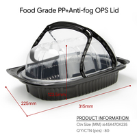 Boîte d'emballage alimentaire en plastique jetable portable en gros pour dinde rôtie poulet pizza hamburger croustilles de pommes de terre