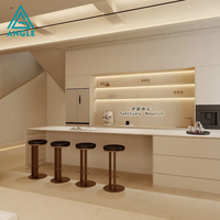 Ensemble de comptoirs de réception pour salon commercial avec éclairage LED, étagère d'exposition personnalisée pour salon de beauté, design d'intérieur pour spa et salon