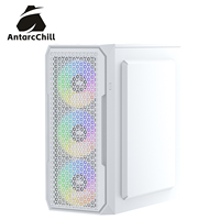 AntarcChill White Mid Tower MicroATX Gaming Case with Tempered Glass Side Panel Front Mesh USB3.0 High Airflow OEM Custom