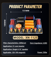 Divisor de Frecuencia XN1125 de 2 Vías en Cobre Fino para Audio HiFi, Red de Crossover de 900W para Altavoces de 12-15 Pulgadas, Divisor para Agudos/2 Graves