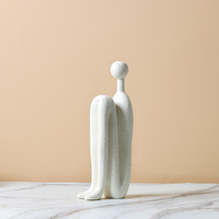 Sculptures de figurines dos à dos en porcelaine blanche, design moderne et simple, décoration pour bibliothèque, armoire à vin, table de chevet