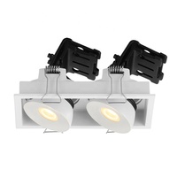 Projet d'éclairage pince fixe 355 rotatif Double carré en aluminium garni encastré Angle réglable 45 degrés LED vers le bas Spot Light