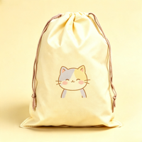 Sac à cordon personnalisé en non-tissé, imprimé chat mignon, grand format, recyclable, réutilisable, écologique, pour emballage cadeau et école, vente en gros usine