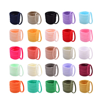 BELLEWORLD vente en gros, 25 couleurs, attaches de cheveux simples en nylon sans couture, corde de cheveux, bandeaux élastiques pour bébés filles