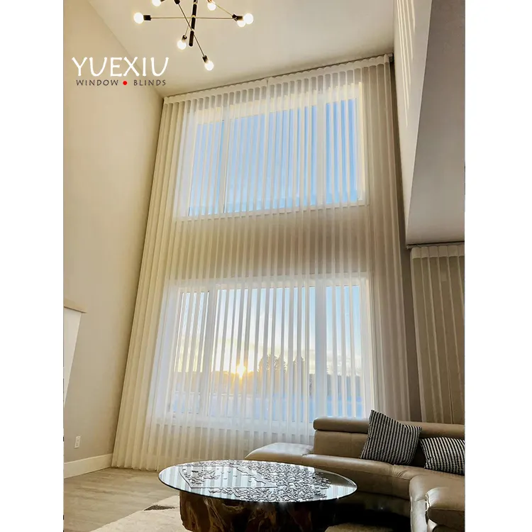 Wholesale Customized Luxury Dreamlike Automated Vertical Blinds Sheer Shades Curtains For High Window