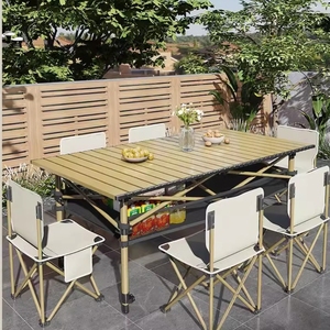 Table pliante portable moderne en aluminium pour l'extérieur, table stable en acier au carbone pour le camping - Product Image 2