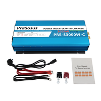 Convertisseur de courant Pretiosus à onde sinusoïdale pure 3000W 12/24/48V DC vers AC 100V 110V 120V 220V 230V 240V avec chargeur pour camping-car