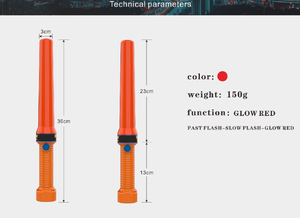 Bastone di Segnalazione Aeroportuale ad Alta Visibilità 36cm, Impermeabile IP67, Resistente alle Cadute, Bacchetta LED per Comando del Traffico - Product Image 4