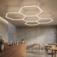 Barre lumineuse à motif nid d'abeille, éclairage Hexagrid pour station de lavage de voitures, lampe de garage, design de plafond, lumières LED hexagonales
