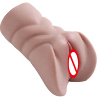Dual-Channel-Masturbator für Männer mit Doppel-Eingang: Realistische Vagina & Anus Stroker-Hülle aus weichem Silikon – Sexspielzeug für Erwachsene