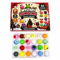 Calendrier de l'Avent Squishy de Noël 2026 – Boîte Mystère 24 Jours en Forme de Dumpling, Jouet Anti-Stress à Remontée Lente, Kawaii, en TPR, à Collectionner, Vente en Gros