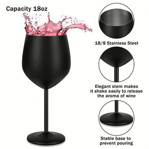 Copa Alta de Vino Tinto de 500 ml, Personalizada, de Acero Inoxidable 304, de Alta Calidad, con Diseño Anticaída, para Bodas y Fiestas - Product Image 3