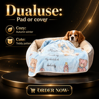 Couverture pour animaux de compagnie en flanelle double face, épaisse et chaude, pour chien et chat, douce et confortable pour canapé et lit