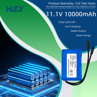 HiZY 11.1V 10000mAh 18650 LiCoO2 Batterie rechargeable lithium-ion à 500 cycles de vie pour voitures télécommandées à détection gestuelle et cascades