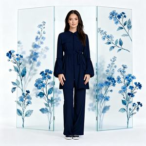 Robe Abaya élégante et luxueuse en polyester à paillettes, sur mesure pour les femmes musulmanes, pour les occasions de fête et de soirée - Product Image 1