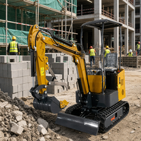 Mini-excavatrice HZ-12, moteur Briggs & Stratton 15 ch, petite pelle de 1,2 tonne, profondeur de 1,6 m, excavatrice sur chenilles pour travaux de construction civile