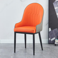 Chaises de tabourets de salle à manger en cuir contemporain de haute qualité avec dossier simple pour une utilisation à domicile