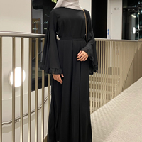 Sharut Grande Vente Prix de Liquidation Gros Abaya Turquie Vêtements Islamiques Mousseline Manches Volants Robes Musulmanes Femme Dubaï Abaya