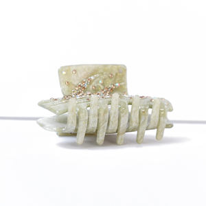 Pince à cheveux tendance en acétate de 8 cm, ornée de strass, pince à mâchoire, dégradé multicolore, accessoires de cheveux unisexes pour mariage - Product Image 4