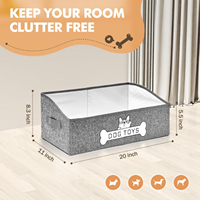 Gros Rectangle Chien Boîte À Jouets Poignée Grand Chiot Jouet Panier De Rangement Tissu Pet Fournitures Bin pour Vêtements Jouet De Stockage En Feutre