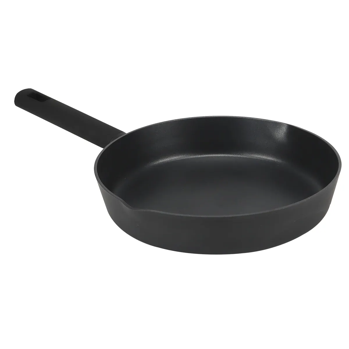 Nonstick cooking pan aluminum deep frying pan big bottom size matt black pans with two oil mouth