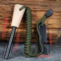 Kit d'allumage de feu KongBo pour le camping, fait main, avec manche en bois massif, allume-feu à silex et tige de ferrocerium-magnésium