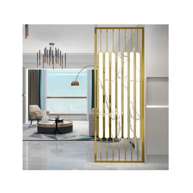 Golden Color Stainless Steel Partition Perforated Metal Stainless Steel Screen Fixed Room Divider