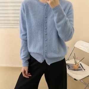 Cárdigan <span class=keywords><strong>de</strong></span> <span class=keywords><strong>punto</strong></span> suave <span class=keywords><strong>de</strong></span> alta calidad con cuello redondo y elegante abertura - Product Image 6