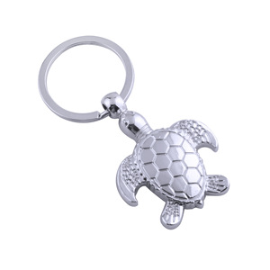2025 personalización fábrica al por mayor nuevo producto accesorios de Metal colgante regalo forma de tortuga llavero de Metal plateado - Product Image 6