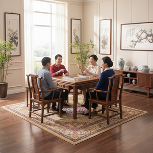 Table de <span class=keywords><strong>Mahjong</strong></span> carrée multifonctionnelle en bois massif imitation acajou antique pour jeux et loisirs - Product Image 2