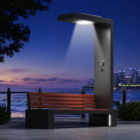Banc solaire intelligent moderne avec port de charge sans fil USB et point d'accès Wi-Fi pour mobilier urbain de parcs publics et de rues