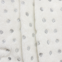 Tissu en fausse fourrure de lapin tissé à pois imprimé feuille d'argent 100 % polyester, uni, pour robes - Grande Vente