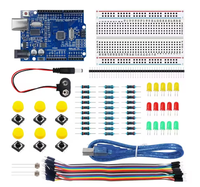 Kit de démarrage UNO R3 Mini 13-en-1 pour débutants avec mini-breadboard, LED et fils de liaison