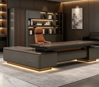 Bureau de direction de luxe pour PDG et managers, avec meuble de rangement et fonctionnement silencieux