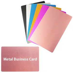 Grabado Oro Acero inoxidable Lujo <span class=keywords><strong>Vip</strong></span> Logotipo personalizado Corte láser Espacios en blanco Rosa Metal Tarjetas de visita Tarjeta de metal 0,5mm Negro - Product Image 1