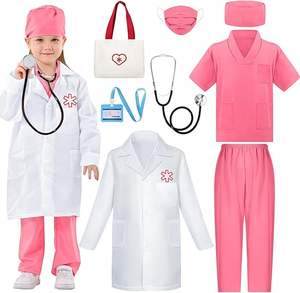 5 uds niños niño médico traje quirúrgico uniforme Scrubs traje conjunto para niños niñas vestir Halloween Cosplay - Product Image 6