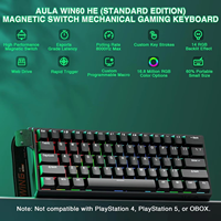 Clavier de jeu magnétique AULA WIN60 HE, disposition 60 %, déclenchement rapide, taux de polling 8000 Hz, précision 0,02 mm, rétroéclairage RVB, compact, Esports