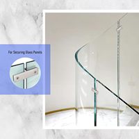 Système de balustrade en verre en acier inoxydable Aleader 180 avec doubles pinces pour escalier extérieur, design moderne, villa, salle de bain, durable, usage domestique