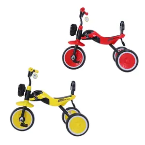 Hochwertiges Dreirad für Kinder 2-8 Jahre Kinder fahren im Freien auf der Straße buntes dreirädriges Dreirad