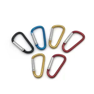 Carabiner थोक रंगीन एल्यूमीनियम मिश्र धातु D-अंगूठी उच्च शक्ति Carabiner चाबी का गुच्छा क्लिप हुक डेरा डाले हुए लंबी पैदल यात्रा आउटडोर Carabiner