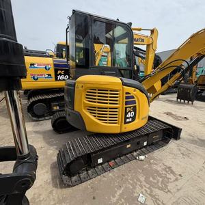 Excavadora de orugas usada Komatsu PC40MR de 4 toneladas con cola corta, excavadora hidráulica original de Japón para trabajos municipales y de jardinería - Product Image 1