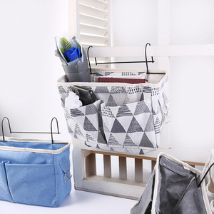 Bag Bedroom Magazine Storage Canvas Baby Diaper Caddy Organizer Creative Fabric Hanging Bag