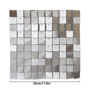 New Trend Party Supplies Hochzeit Hintergrund Dekorationen Glänzendes Zeichen Hintergrund Bunte sensorische Spiel Kunststoff Pailletten Schimmer Wand - Product Image 2