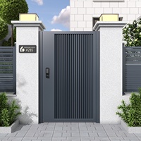 Porte d'entrée de villa de jardin en aluminium moderne fini, à lames orientables, imperméable, simple/double porte, pour maison d'hôtes