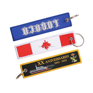 Fabricant OEM, porte-clés brodé style Freedom, logo personnalisé, porte-clés tissé avec anneaux porte-clés - Product Image 4