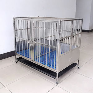 Çift katmanlı kombinasyonu köpek kafesi büyük ve küçük köpek kafesi paslanmaz çelik hayvan nefes Pet Shop evde evcil hayvan tutmak 1 adet - Product Image 5