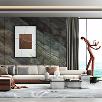 Panneau mural moderne en PVC imperméable à haute résolution BAIJAX, impression 3D, revêtement UV, motif marbré pour fond de télévision