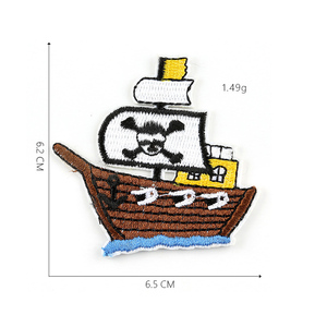 Tùy chỉnh Jolly Roger cờ CORSAIR tàu thuyền Đội Trưởng thiết kế sắt trên thêu cướp biển các bản vá lỗi cho quần áo - Product Image 3