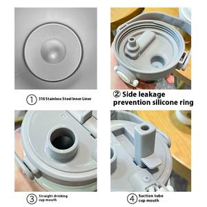 Gourde isotherme en acier inoxydable grande capacité, directement de l'usine, avec double poignée, portable, pour activités sportives en extérieur, pour étudiants - Product Image 5